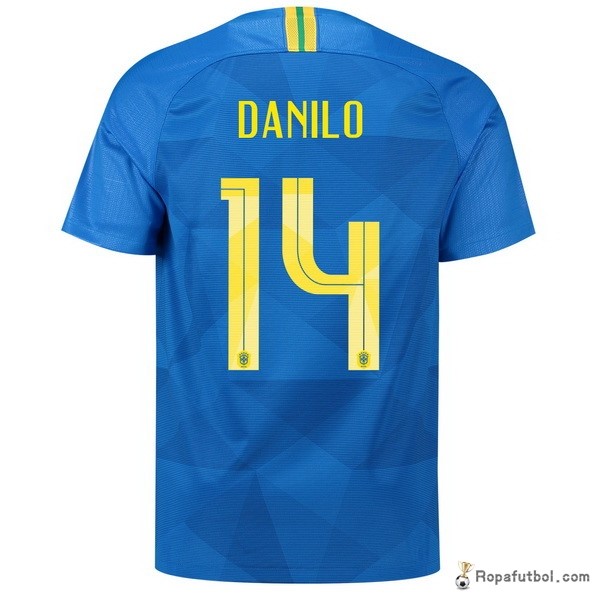 Camiseta Brasil Replica Segunda Ropa Danilo 2018 Azul